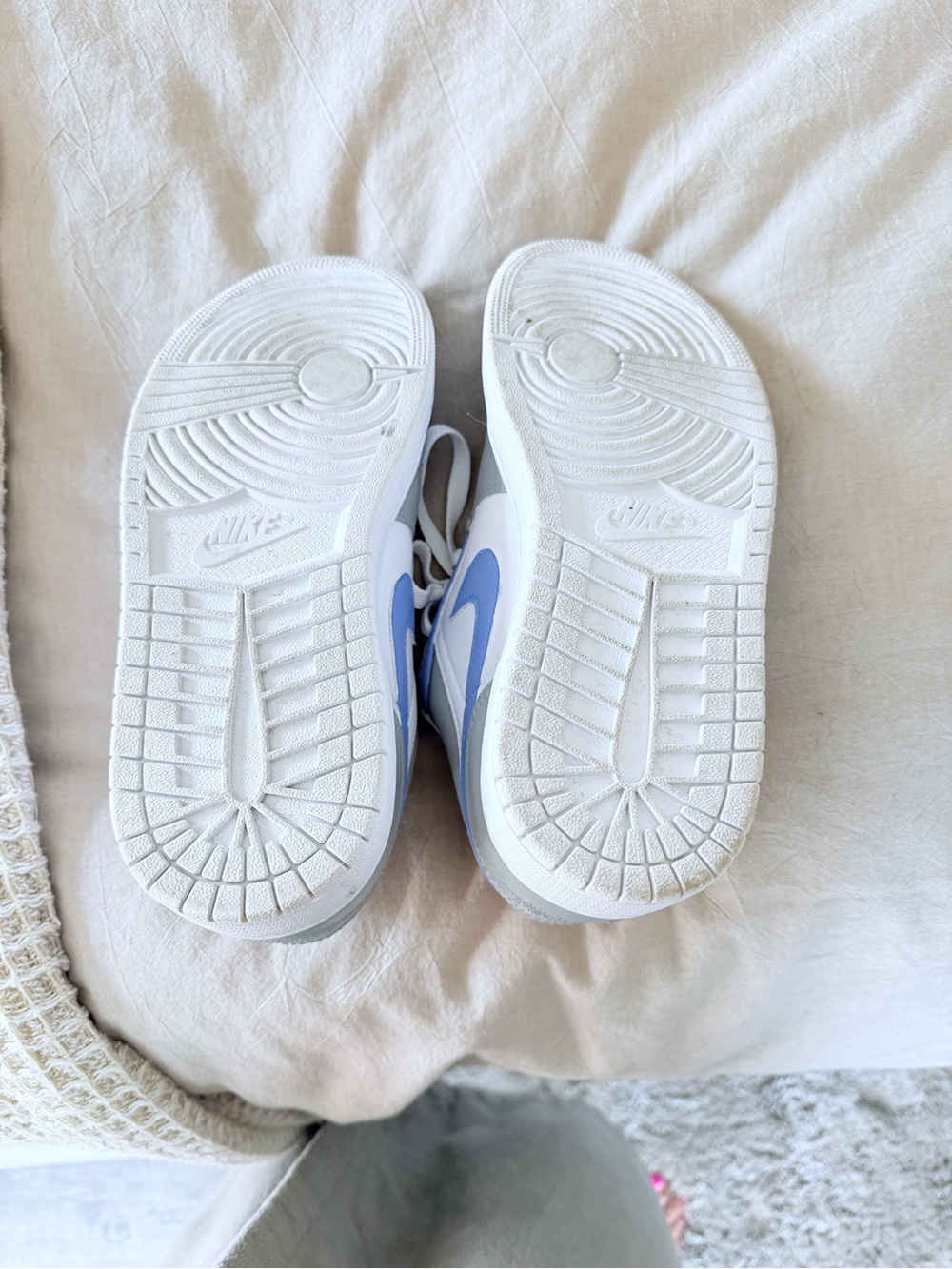 Jordan Low Top Sneakers in White, Blue, Gray - Picture 6 of 8